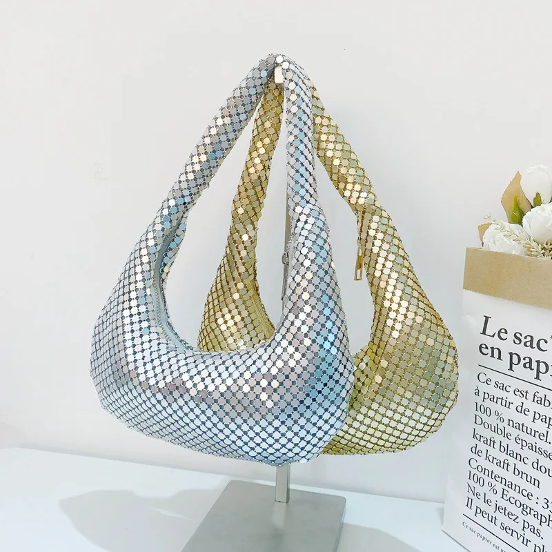 Dinner Bag, High-end Handheld Bag, Party Bag, Aluminum Sheet Underarm Bag, Internet Celebrity Hot Item