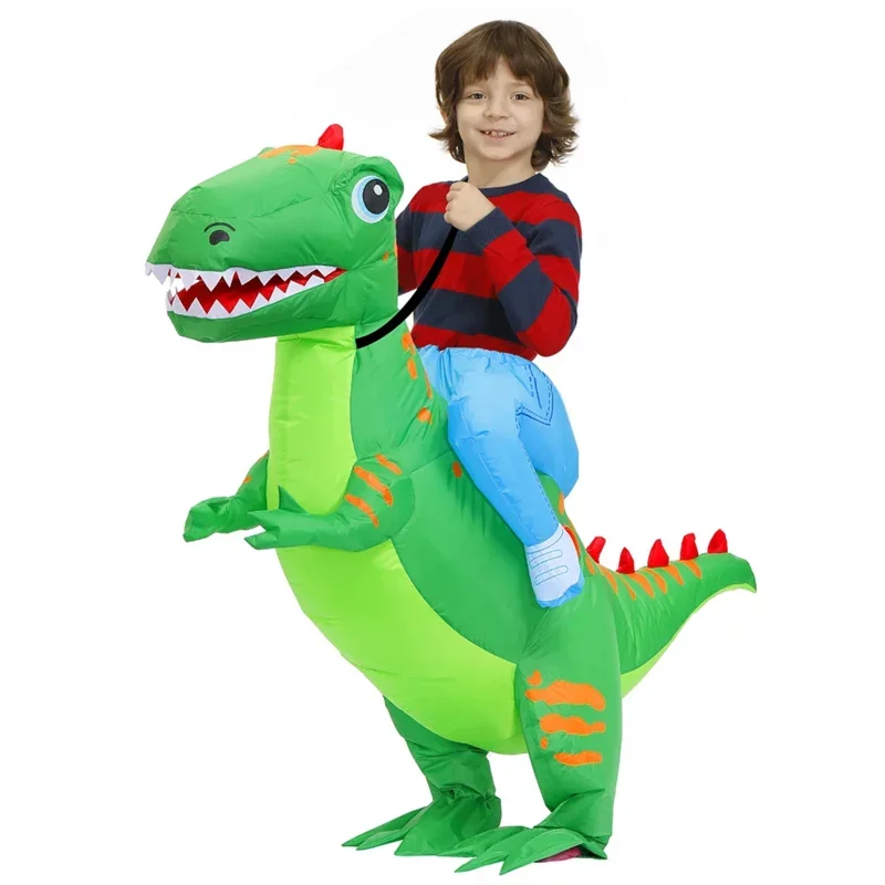 Kids Kind Party Cosplay Kostuums Opblaasbare Dinosaurus T-rex Pak Halloween Kostuum voor Jongens Meisjes Purim Mascotte Geschenken E