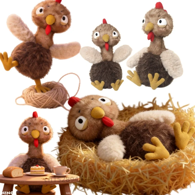 

New Animal Lifelike Turkey Stuffed Large Birds Simulaiton Poultry Lovely Cock Plush Chicken Girls Boys Birthday Gifts Home Decro