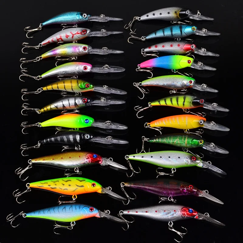 

22PC Minolta Bait Set 3 Styles 22 Colors E-commerce Fishing Gear Bait DWMI022