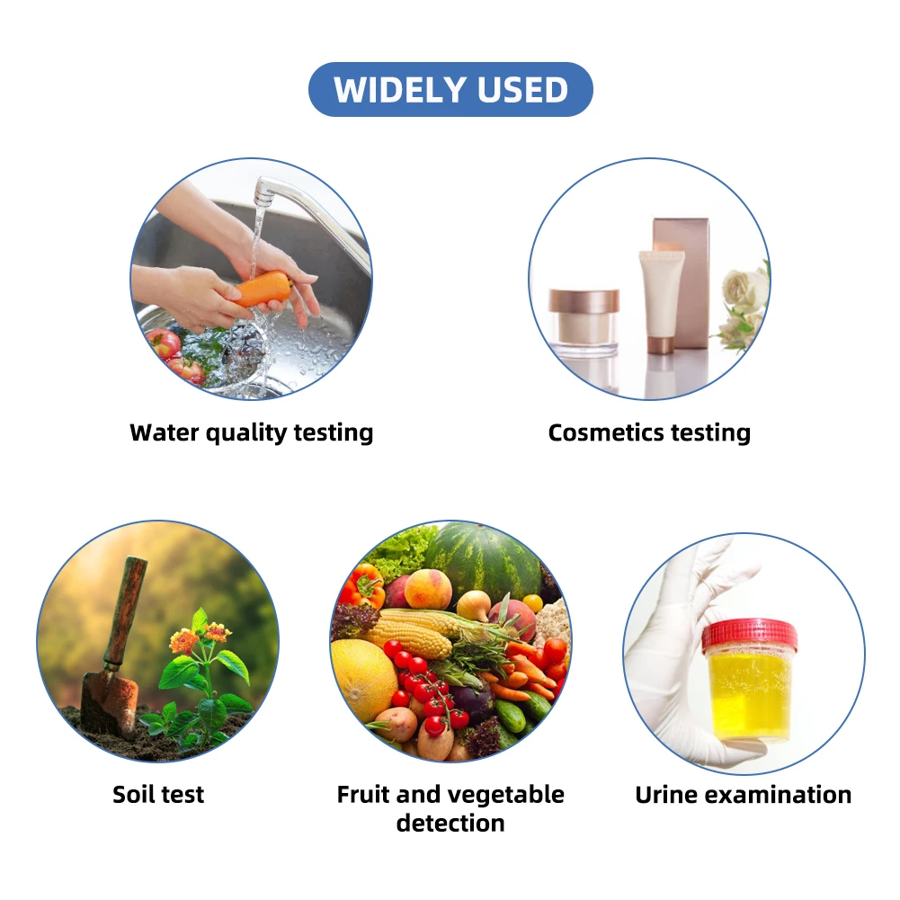 Papier PH 1-14, 80 bandelettes/ensemble, Test précis du sol pour l'eau potable, les liquides, les cosmétiques