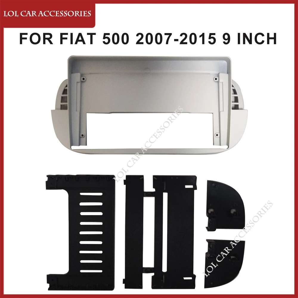 

9 Inch Car Radio Fascia For Fiat 500 2007-2015 Head Unit 2 Din Panel DVD GPS MP5 Android Stereo Player Dashboard Frame Cover