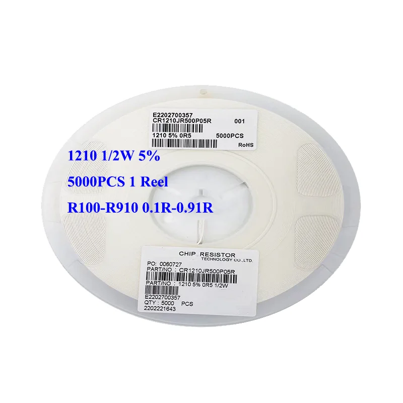 100pcs 1210 SMD Resistor 5% R010-R091 R100-R910 R150 R200 R250 R300 R390 R400 R025 R030 R47 R033 R050 R062 R075 R082