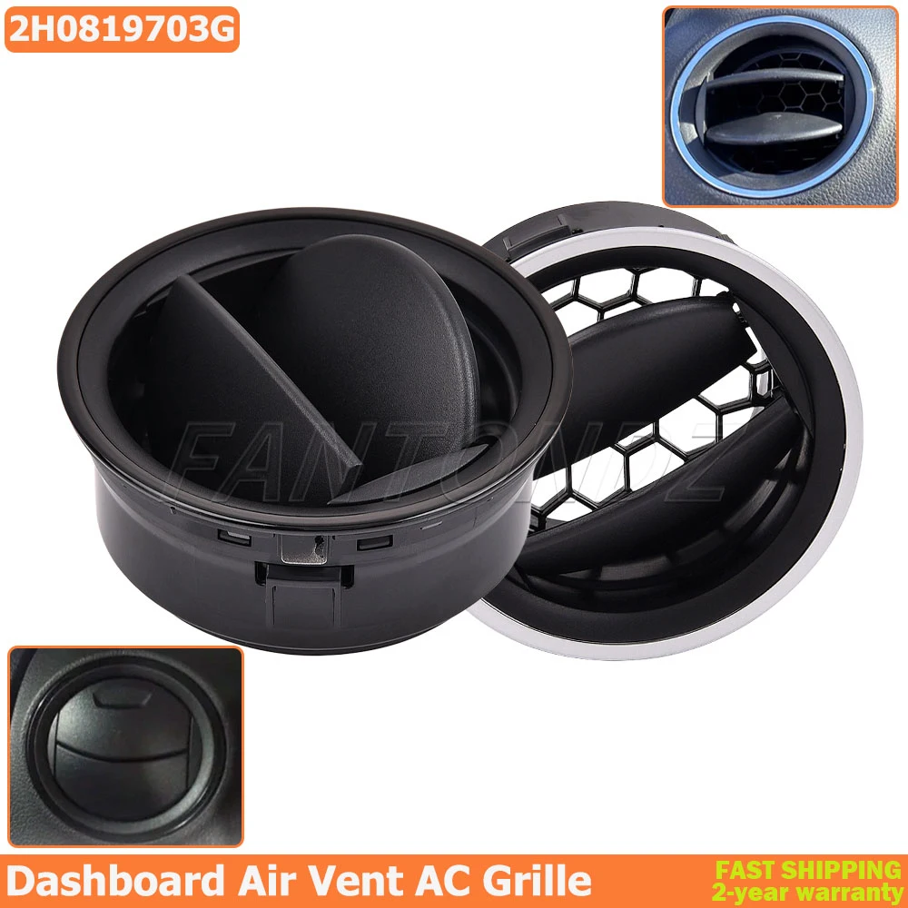 2H0819703G For VW Amarok MK1 2012-2016 Front Dashboard Air Vent AC Grille Diffuser ABS Surround Black Or Silver 2H0819703G041