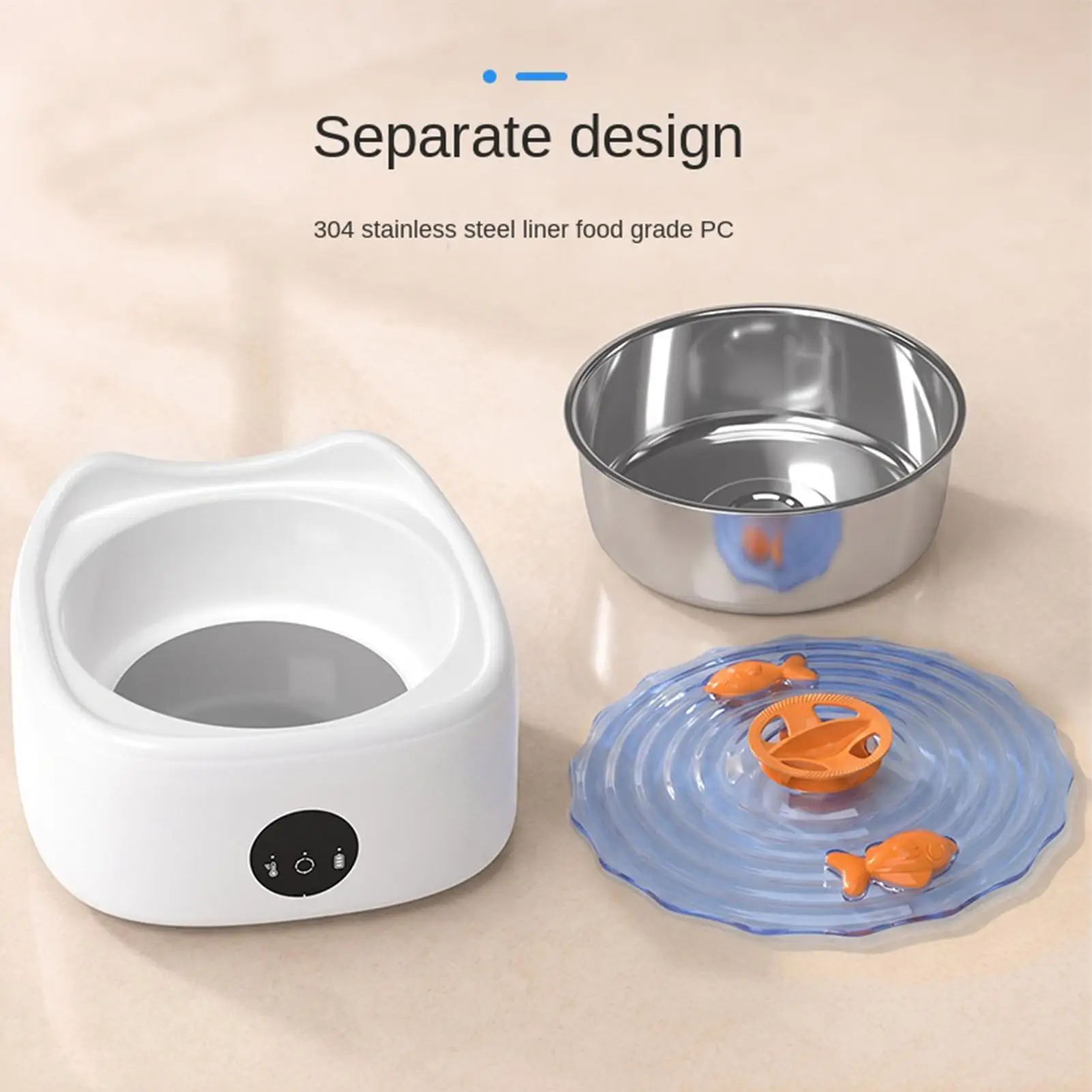 Heated Dog Bowl 3-Temp Motion-Activated Non-Slip Food-Grade Feeder Dishwasher-Safe Cat Water Dispenser For Kitten Small Breed