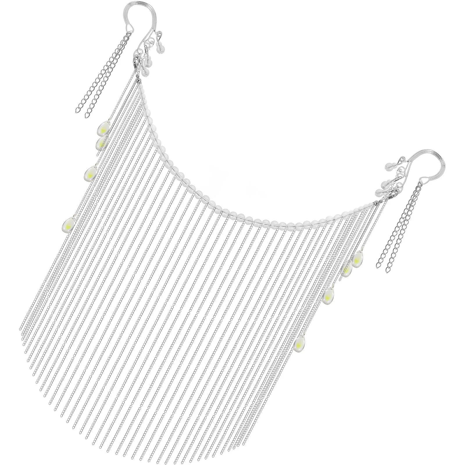 

Ancient Chinese Tassel Veil Hanfu Costume Face Veil for Women Rhinestone Mask Jewelry Dance Masquerade Party Photo Prop