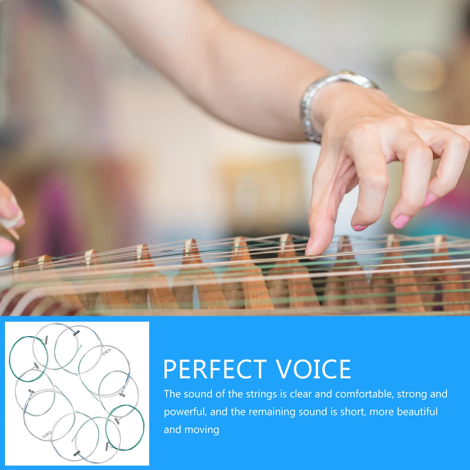 

10pcs Guzheng Strings Stringed Instrument Accessories Professional Durable Metal Material Acoustic Strings Musical Instrument
