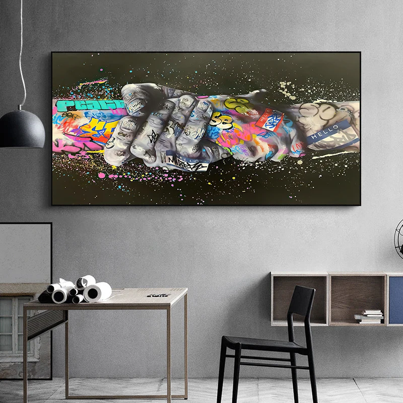 البنوك الكتابة على الجدران الفن متعة طفلين سحب القماش الملصقات و طباعة قماش اللوحة جدار الفن صور لغرفة المعيشة ديكور المنزل