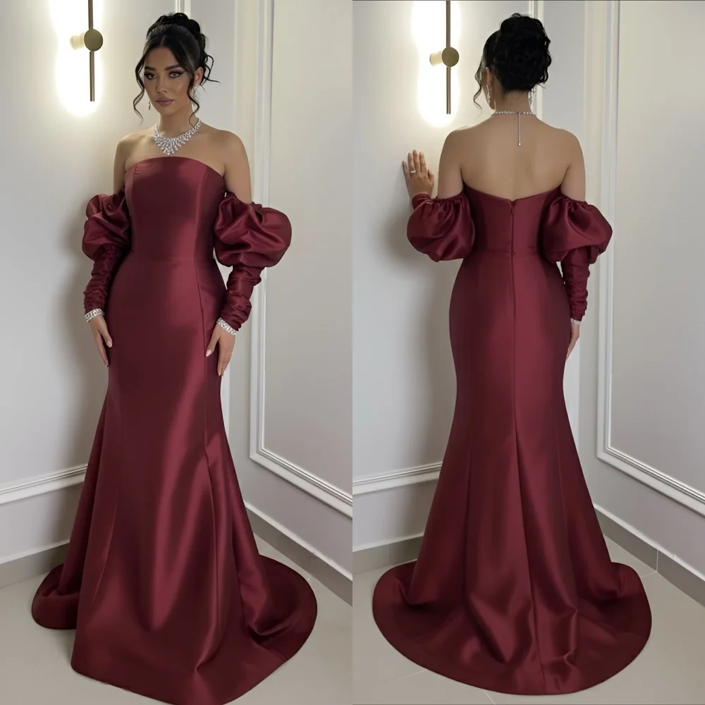 Индивидуальные сексуальные одинаковые плиссированные длинные платья русалки с открытыми плечами, платья для особых случаев на заказ, размеры, высокое качество