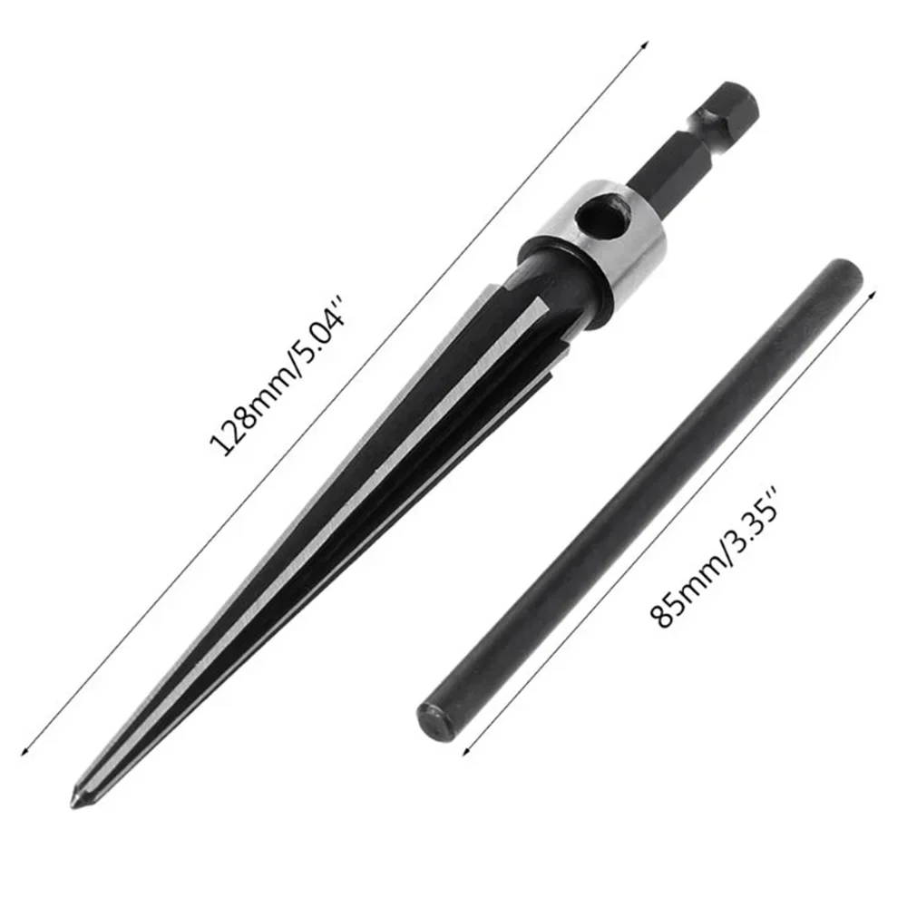 T Handle Tapered Reamer 6 Flute Beveling Black Repair Workshop Carbon Steel Cutting Drilling Handheld Industrial Tool