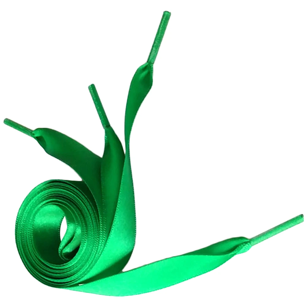 

0.7M Silk Ribbon Shoelaces Fashion Flat Durable Lightweight Shoestring For Women Shoes Decoration Grass Green