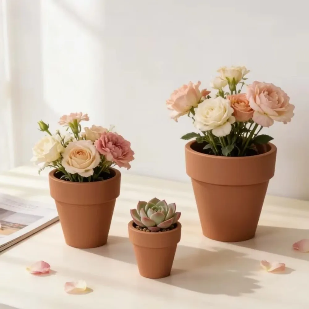 Creative Large and Small Flowerpot Molds Silicone Round Planter Mould Resin Plaster Mold Craft Making Tools