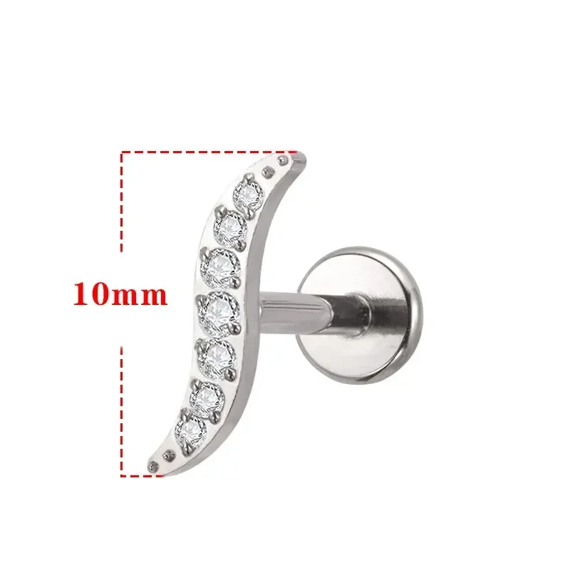 G23 Titanium Helix Ear Piercing 16G Internal Thread Nose Leaf Piercing Luxury Ladies S-Type Zircon Tragus Piercing Body Jewelry