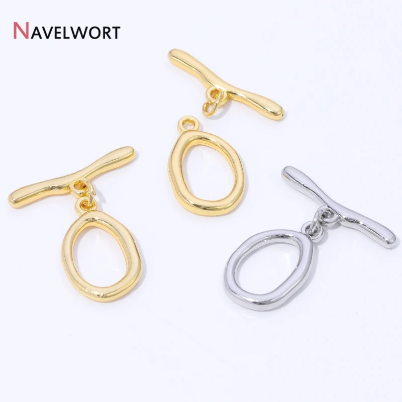 14K Gold Plated Brass Oval Curved OT Clasp Connector Toggle Clasp,For DIY Jewelry Making Necklace Bracelet Accessories