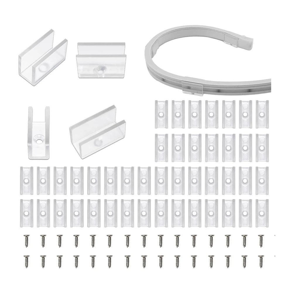 Neon Rope Light Mounting Brackets, 100PCS Neon Lights Install Fixing Clips Accessories for 6x12mm LED Neon Flex Strip