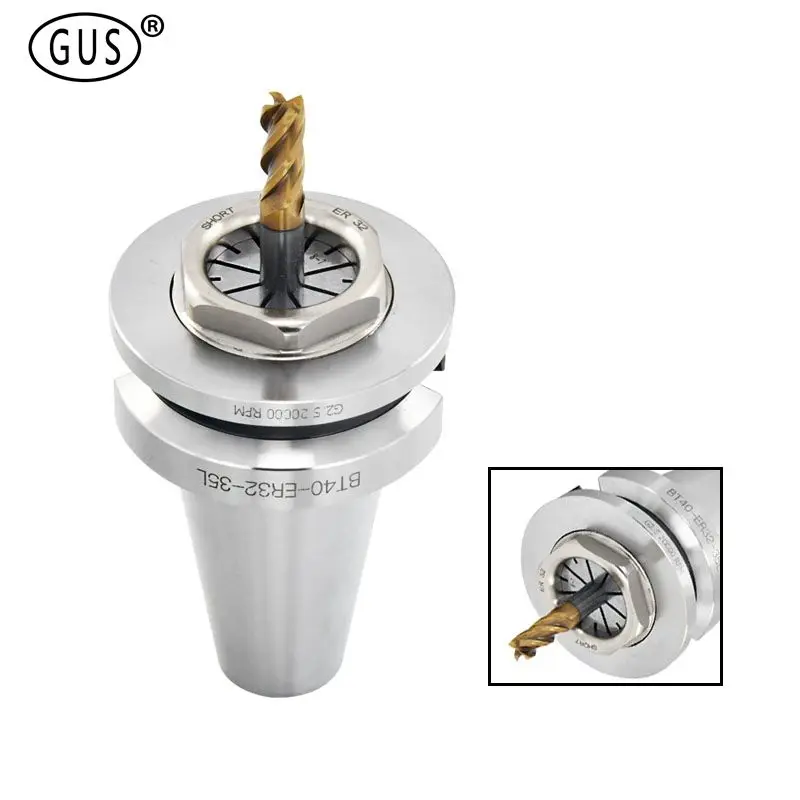 Cnc Machine Collet Chuck Sk40 Bt40 Bt30 Suporte de Ferramentas Curto Er25 Er32 Alta Qualidade Equilíbrio Dinâmico Construído em Porca Reduzir a Resistência