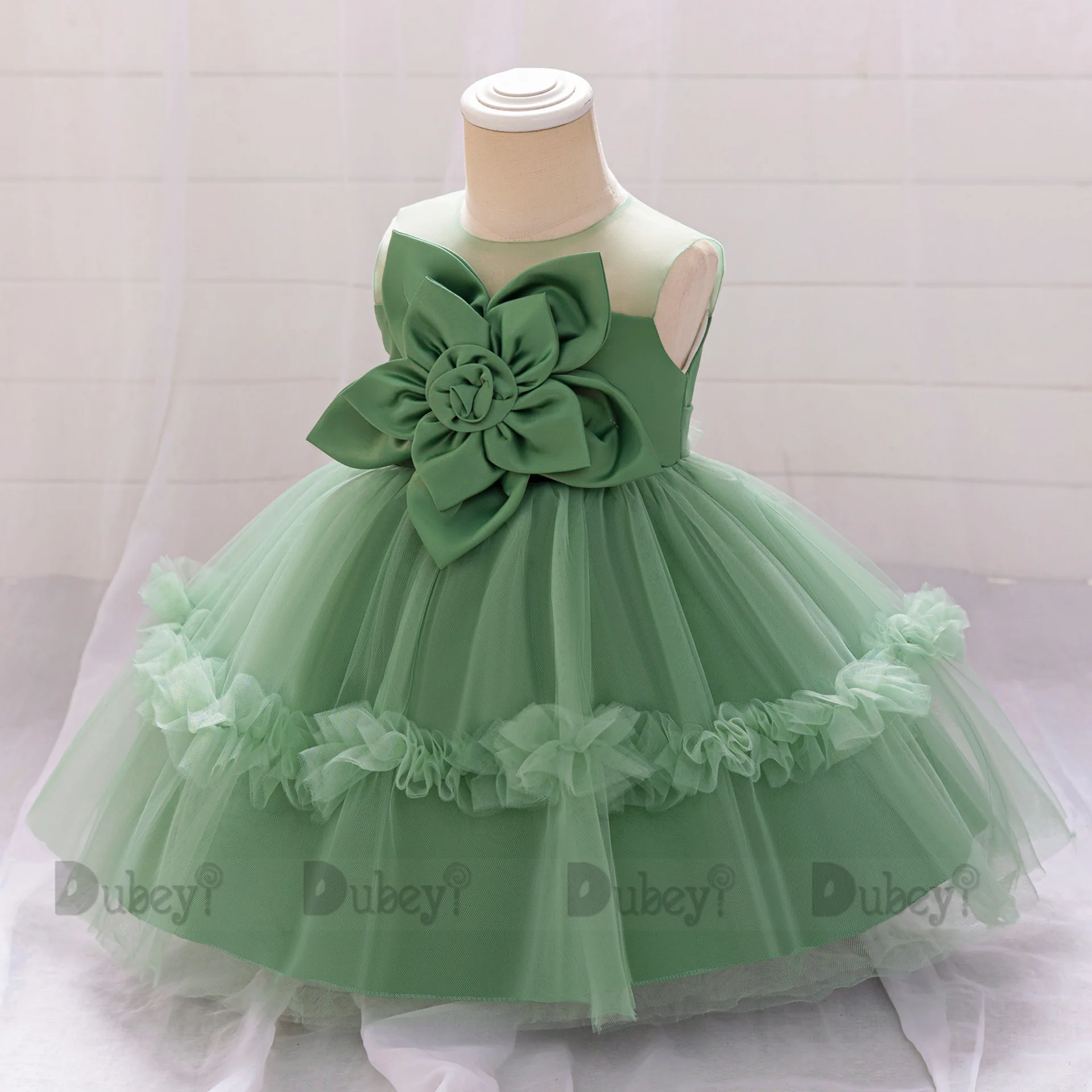 slim fit dress slacks Flower Girl Dress Toddlers Summer Formal Floral White Puff Sleeve Baptism Dress, White / 0-1 Year (80cm)