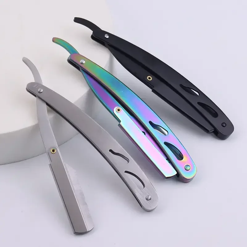 1pc Multicolor Stainless Steel Barber Shaving Razor Holder Durable Stylish Ideal for Men's Beard Shaving Salon hair accessories