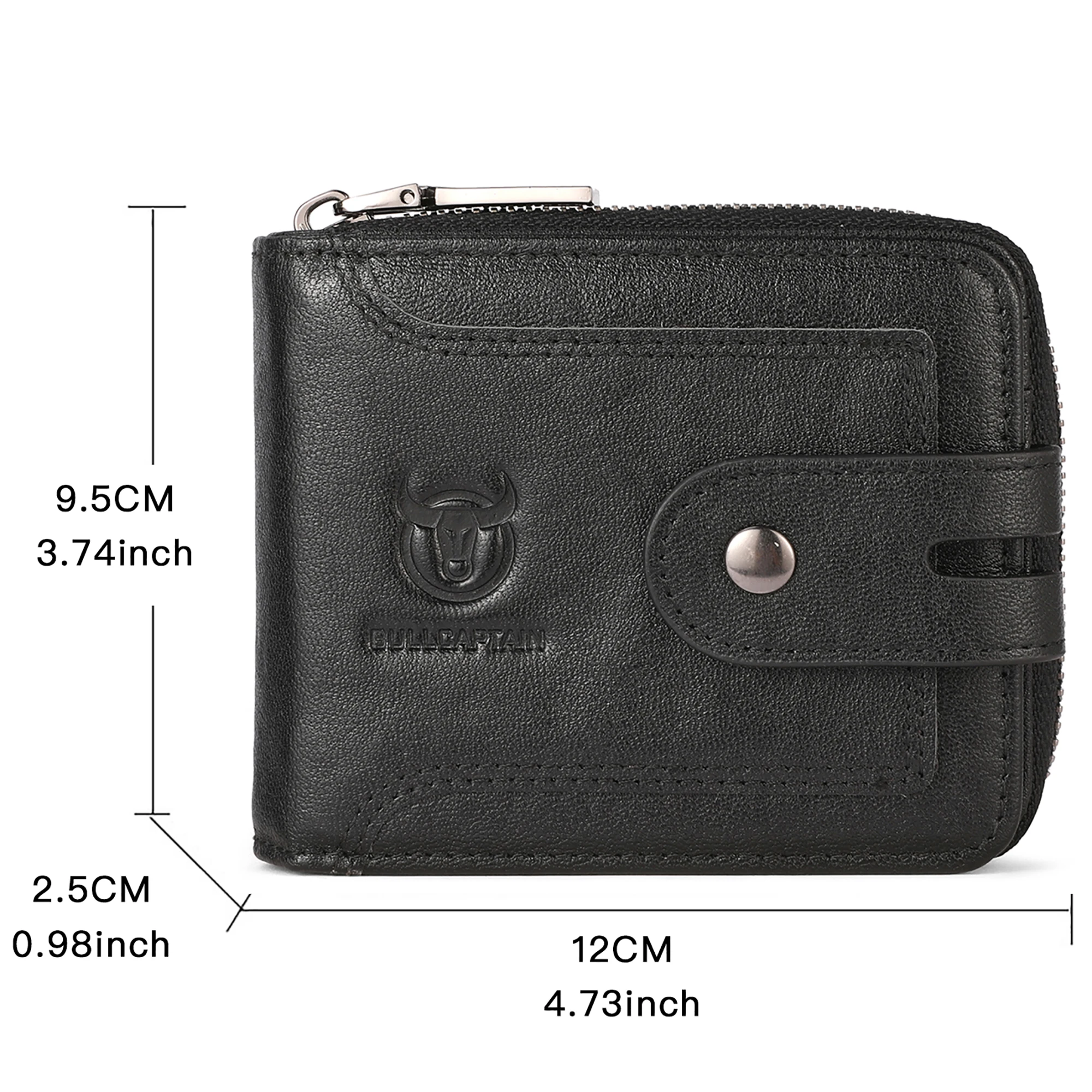 Genuine Leather Vintage Zipper Wallet for Men 2026 RFID Blocking Large Capacity Credit Card  Men's Wallets ID Window Coin Pocket