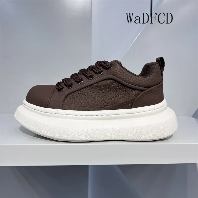 Chunky Sneakers Mens Original Designer White Board Shoes Fashion Casual Leather Breathable Height Increased Platform Sport Shoes