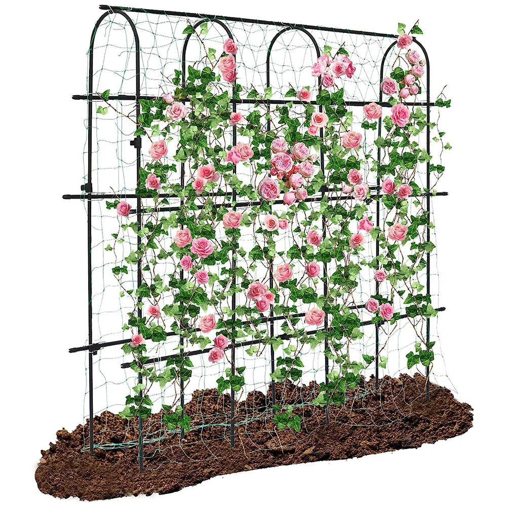Garden Cucumber Trellis Large Metal Trellis Detachable Climbing Arch Plants Support Vine Stand for Vegetable Peas Fruit Vine