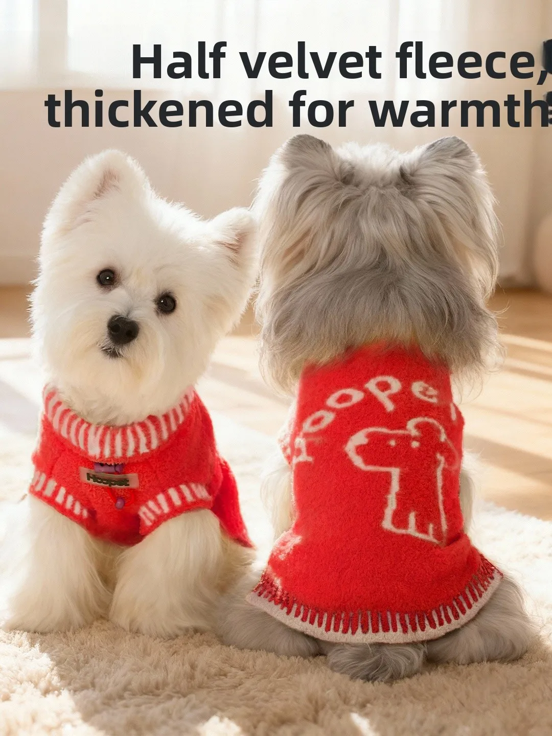 Cisas Warmth Dog Sweater Small Dog West Highland Bichon Puppy  Vest Winter Thermal Pet Sweater Casual Sle f Flann...