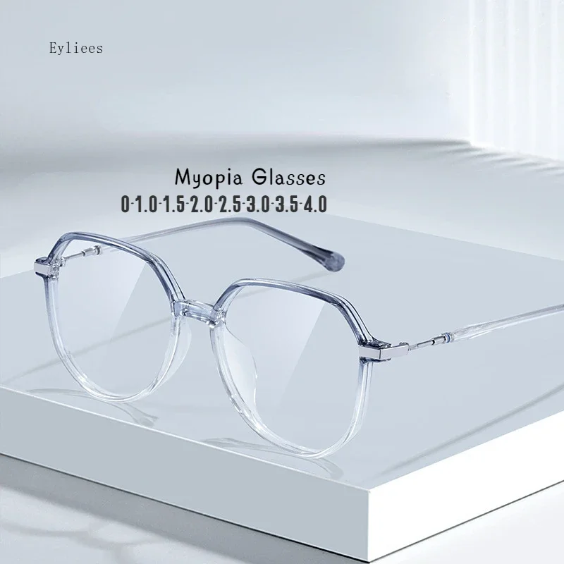 

Ladies Fashion Retro Large Square Minus Sight Eyeglasses Women Antiblue Light Myopia Glasses Unisex Diopter Prescription Eyewear
