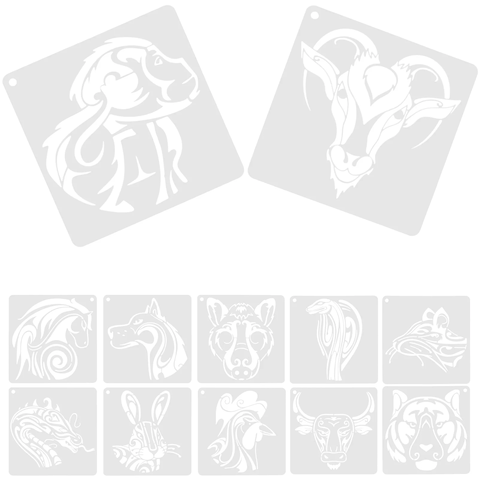 

12 Sheets of Convenient Stencils DIY Animal Stencils Decorative Stencils DIY Accessory lettering stencils