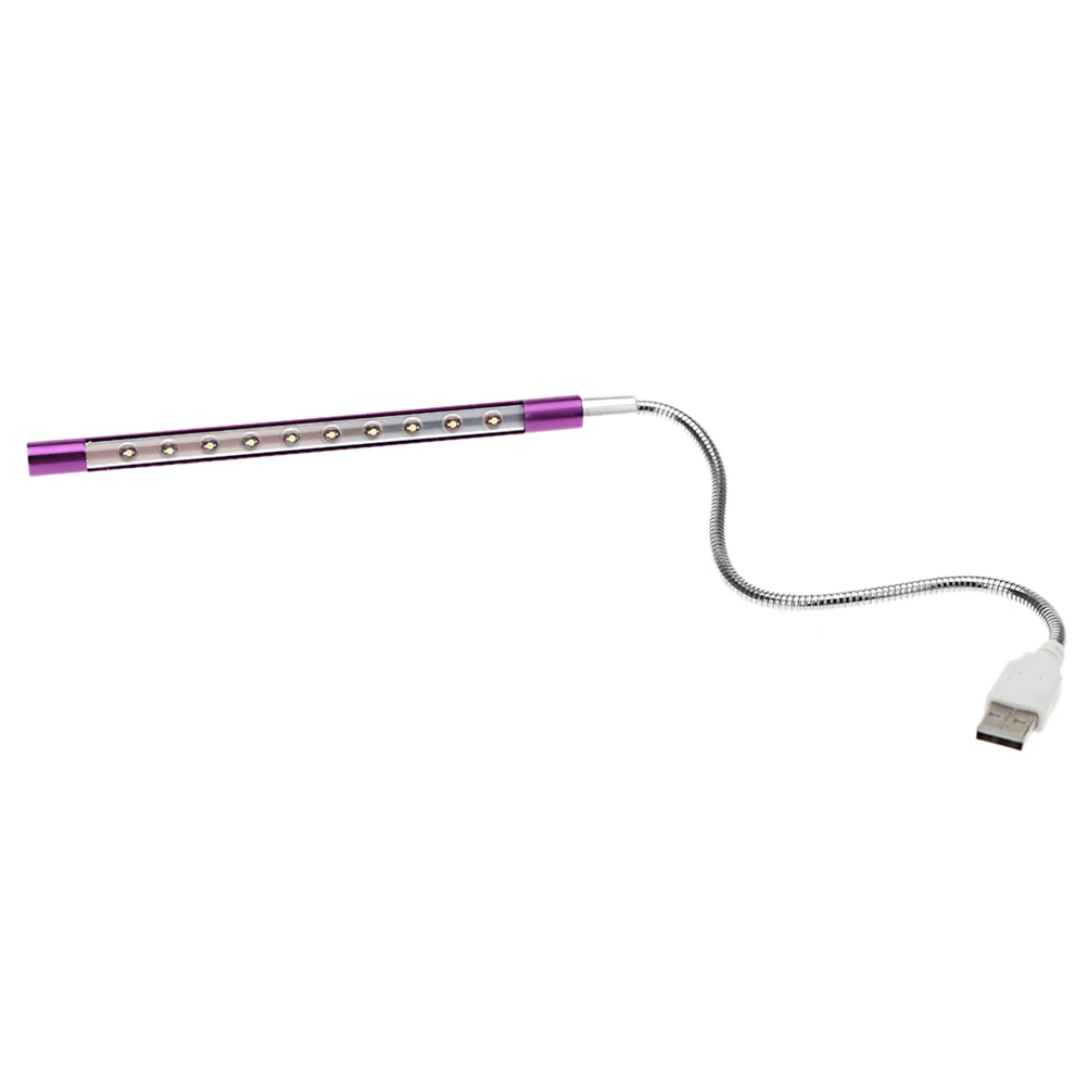 10 LED Flexible Gooseneck Reading Lamp Portable Usb Powered Led Desk Light Wand Eye Protection Small Book Light