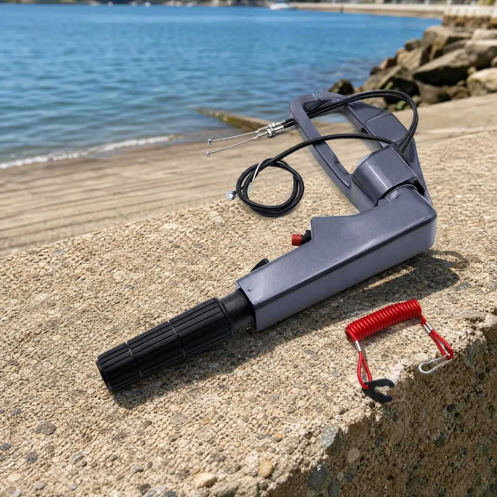 Manual Boat Throttle Lever Extension Handle for Small Watercraft Outboard Motor Control Grip Kit