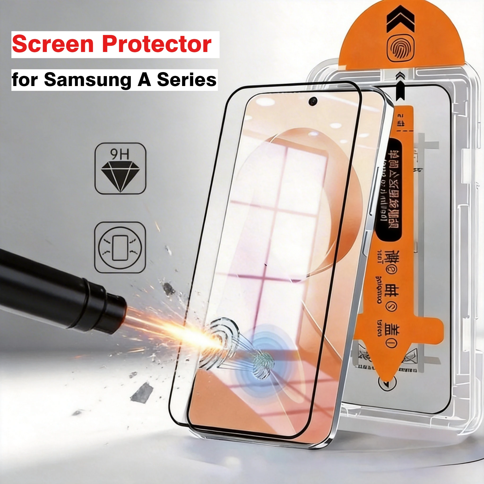 3er-Pack Staubfreier Gehärteter Glas-Displayschutz für Samsung Galaxy A57 A37 A27 A17 A07 A26 A36 A16 A35 A25 A15 A53 A55 A54 A33