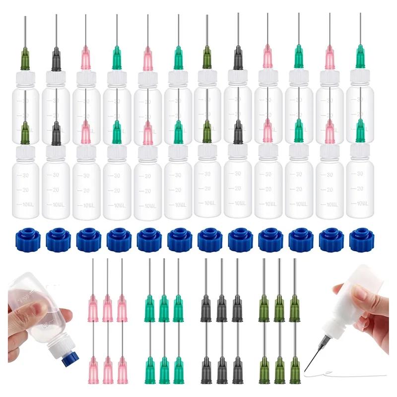 

ABVI-60 шт. флаконов-аппликаторов для клея, пластиковые сжимаемые флаконы-капельницы объемом 30 мл, сжимаемые флаконы-капельницы для масла, для рукоделия, простые в использовании