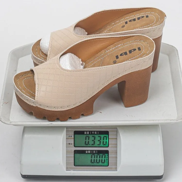 Summer Chunky Sandals Women\'s Super High Heels Platform Fish Mouth Sandals Waterproof Platform Slippers
