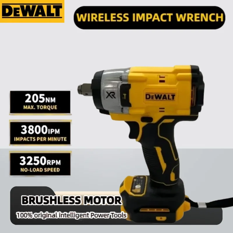 

Бесщеточный аккумуляторный ударный гайковерт Dewalt 3250 об/мин, 205 Н·м, с высоким крутящим моментом, интеллектуальный электроинструмент для ремонта