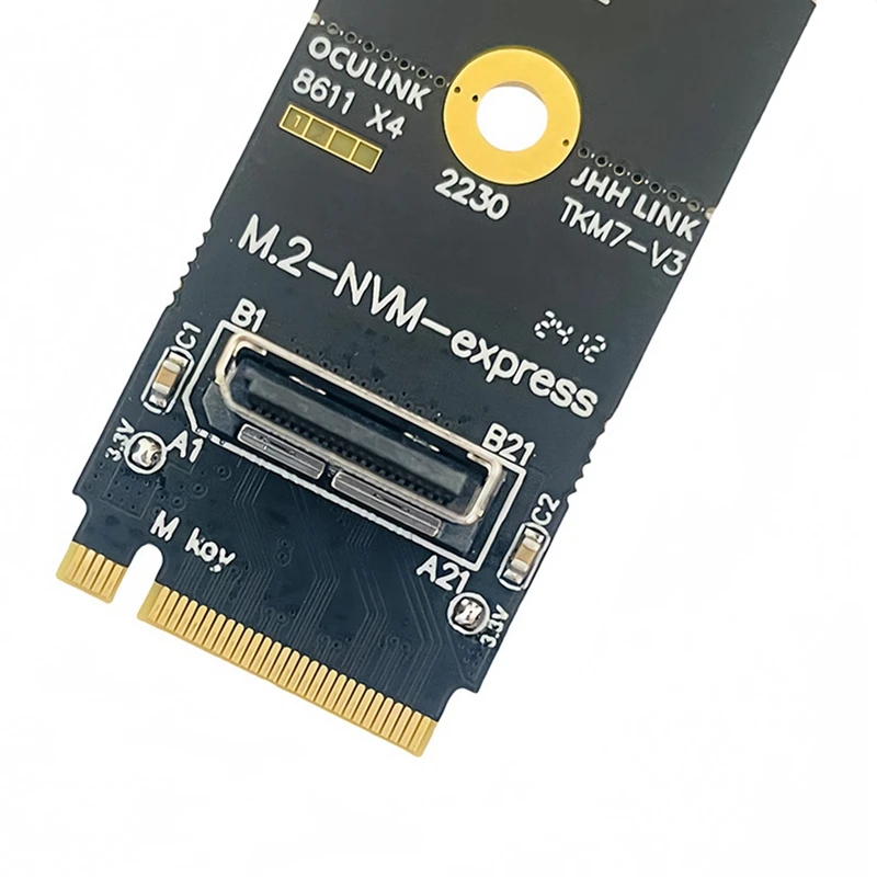 

Адаптер M.2 NVME на Oculink Female SFF-8612, карта-адаптер PCI-E X4, поддержка DOCK-OC4 для 2,5-дюймовых NVME U.2 (SFF 8639) SSD