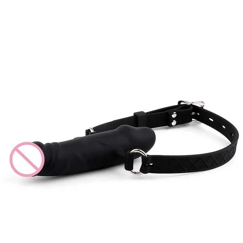 Silicone Open Mouth Gag Dildo Oral Fixation Strap On Slave Harness Bondage Erotic Goods For Adult Sex Toys For Couple Bdsm Games