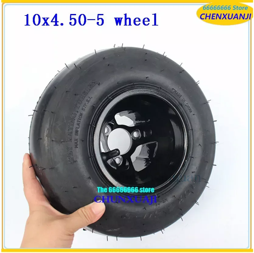 10x4.50-5 Wheel Go Kart Tires and Rims Front Wheels 5 Inches Go Kart ATV UTV Buggy Quad Wheel Hub Rim and Tyres Sets