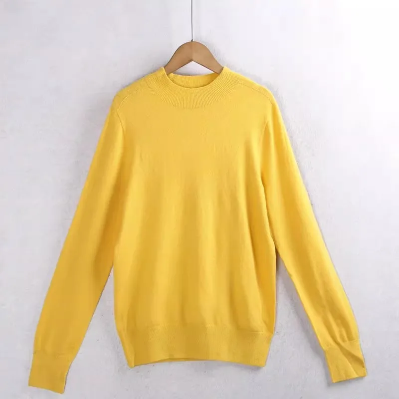 768-runder Ne-Strickpullover, dünn, lang, Sve Base IRt, mehrfarbig, Innenbekleidung, Herbst, neues SLE, schlichtes Design, Pendeln, Fri...