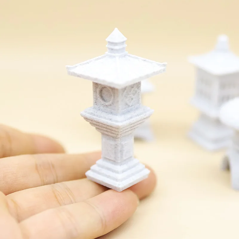Mini Japanese Stone Pavilion Stone Model Realistic Miniature Garden Landscape Decoration Table Scene Accessory Desktop Craft