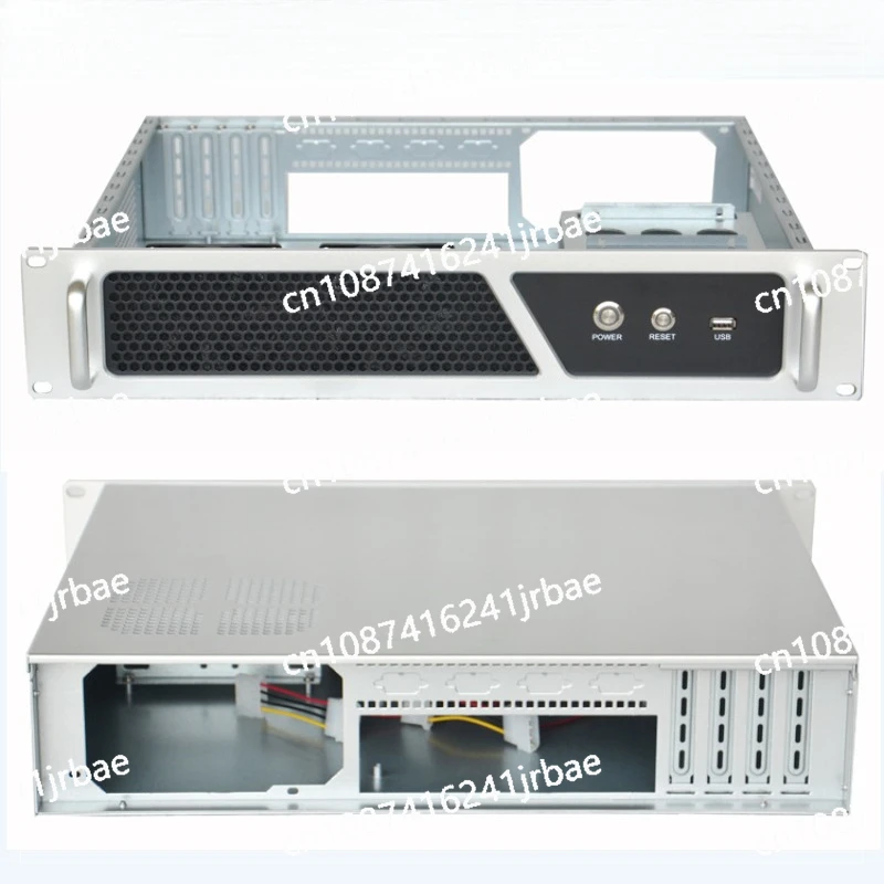 2U industrial control chassis 350 short aluminum panel PC large power matx main board silver recording computer server chassis