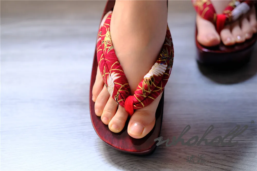 Cosplay Keilsandalen für Damen, japanische Geta Anime Cosplay Schuhe, Holzsohlen-Flip-Flops, japanische Geta Clogs Hausschuhe – Detail 6