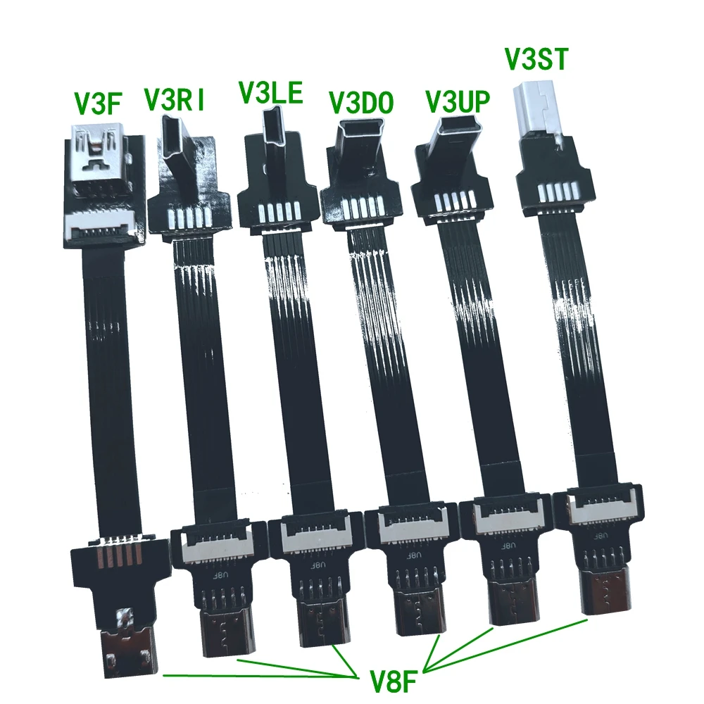 FFC 10CM Mini Micro USB Extension Ribbon Cable 90 FPV Slim Flat Soft flexible FPC charge FPV Brushless Handheld Gimbal monitor