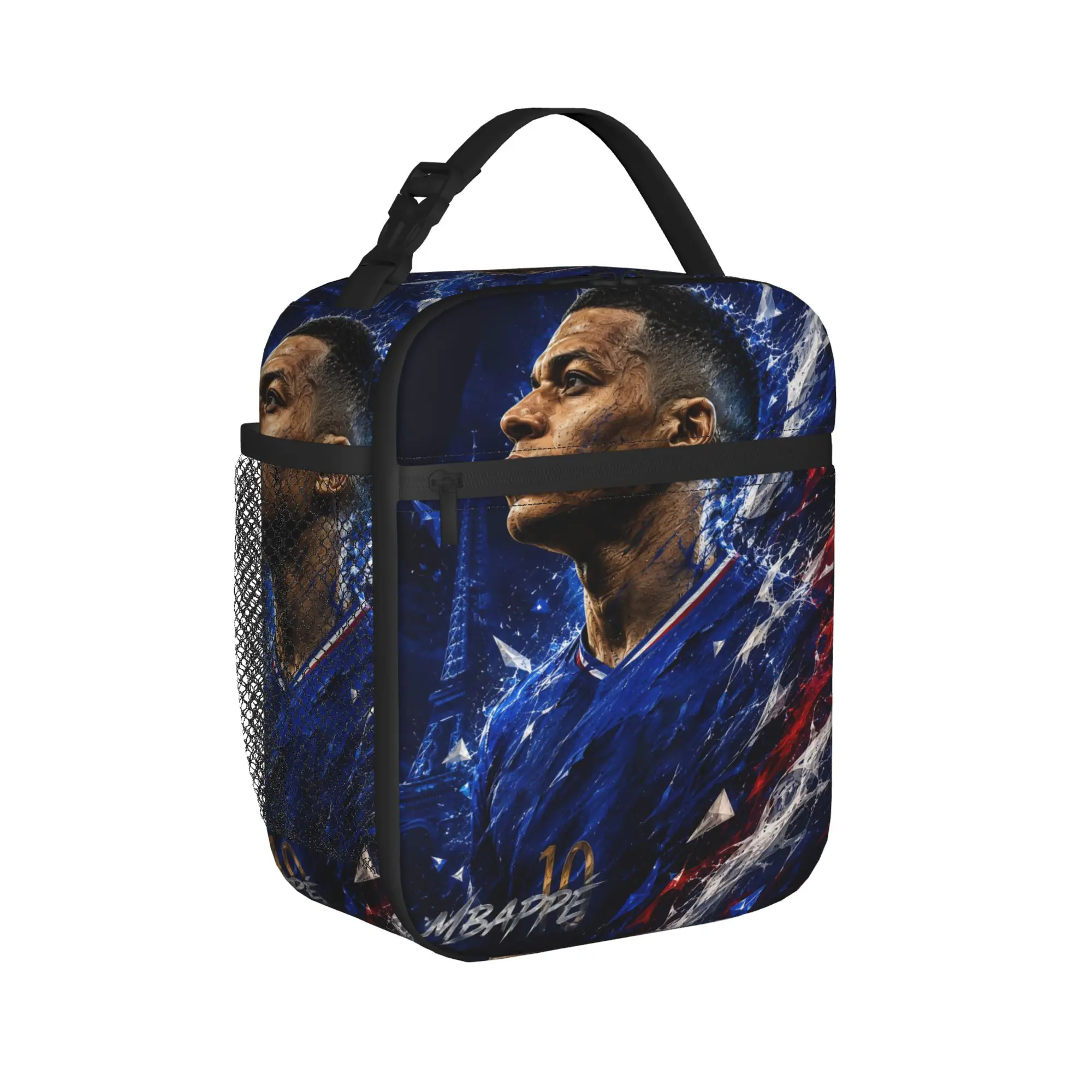 Mbappes Insulated Lunch Bag Cooler Bag Reusable,Meal Container Football Number 10 Lunch Box Food Storage Bags College Outdoor