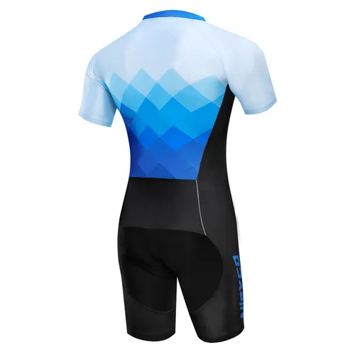 Imagen 2 del producto Mono de triatlón para niños, medias de manga corta para hombre, traje de Ciclismo MTB, Ropa de Ciclismo, mono elástico para correr y nadar
