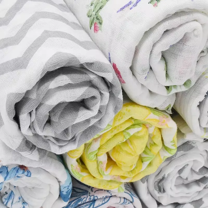 110x110cm 100%Cotton Baby Swaddles Newborn Blankets Infant Wrap sleepsack Stroller cover Baby Bedding Bath Gauze Towel Swaddle