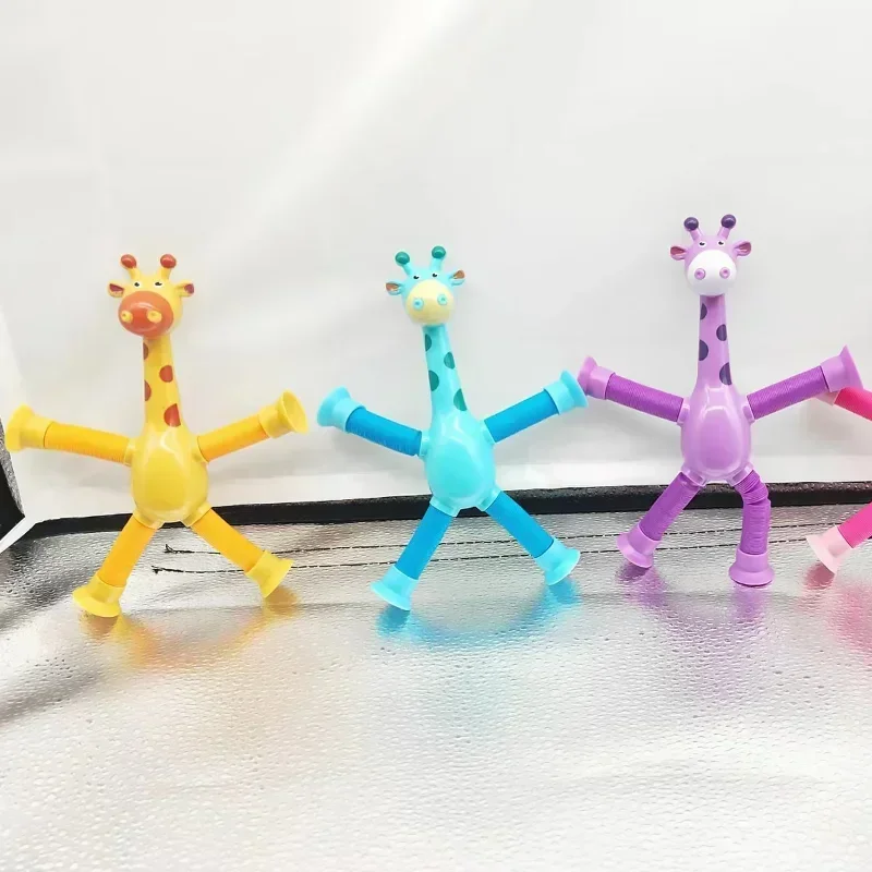 Giraffa Pop Tubes giocattoli sensoriali novità Spring Fidget Toy tubo elasticizzato giocattolo antistress per bambini regalo di compleanno per