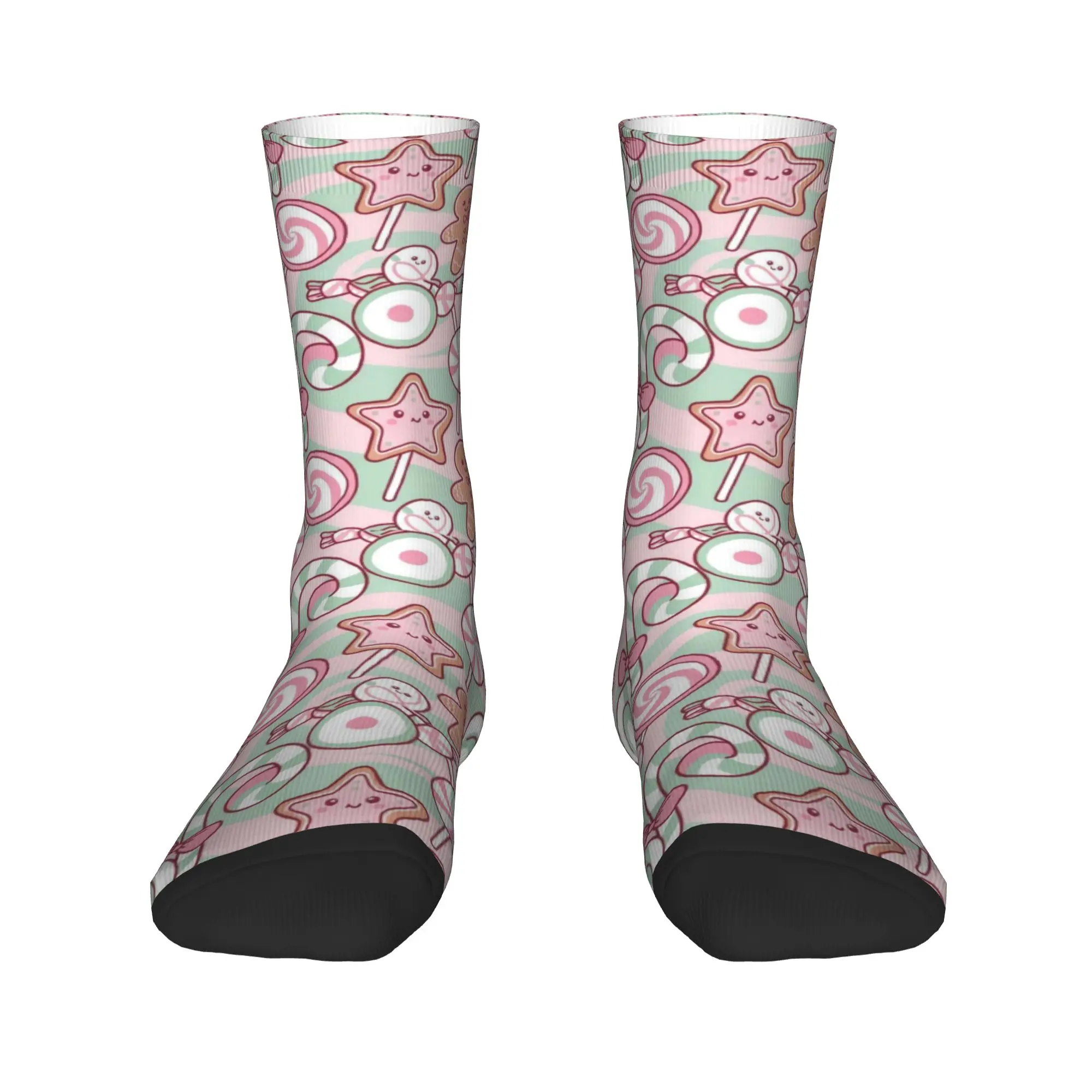 Calzini di pan di zenzero rosa e menta Calze moda Donna Uomo Calzini sportivi da corsa morbidi e traspiranti Calzini antibatterici invernali