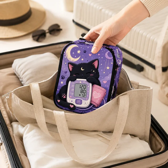 Blood Pressure Monitor Bag Cute Cat Print Storage Case Portable Blood Pressure Machine Carrying Case Home Travel Organizer 4 Blood Pressure Monitor Bag Cute Cat Print Storage Case Portable Blood Pressure Machine Carrying Case Home Travel Organizer 4