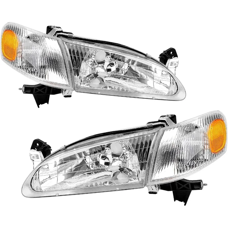 

Headlight Assembly Compatible with 1998 1999 2000 Corolla for Enhanced Visibility and Safety Front Signal Lights with Chrome Ho