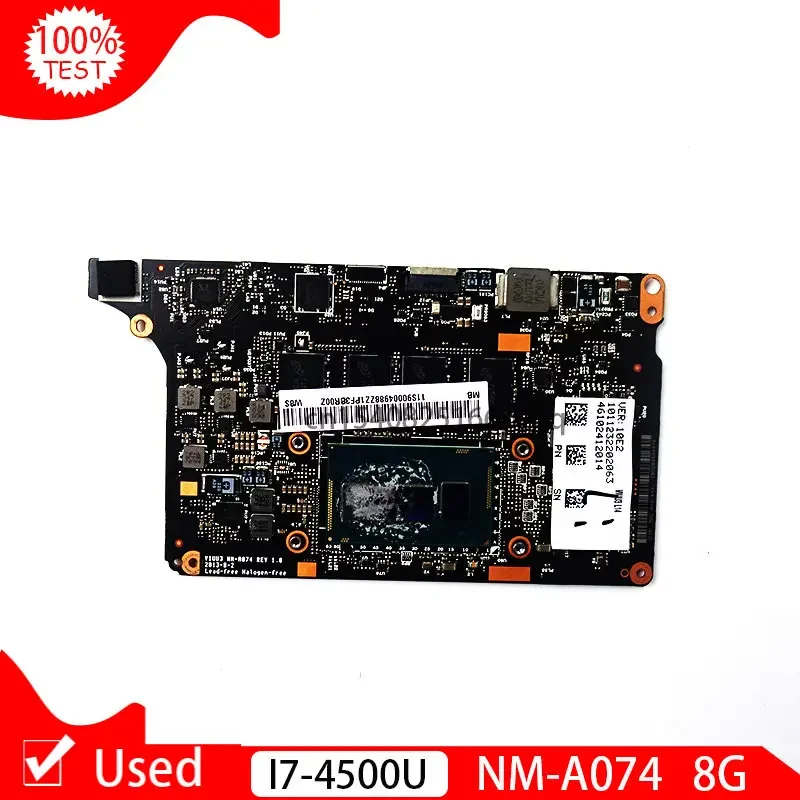 Used NM-A074 Main Board For Lenovo Yoga 2 Pro Laptop Motherboard 90004988 VIUU3 I7-4500U I7 CPU 8GB RAM